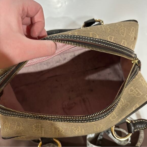 Vintage Dooney & Bourke Canvas Leather Satchel Shoulder Bag - Picture 11 of 16